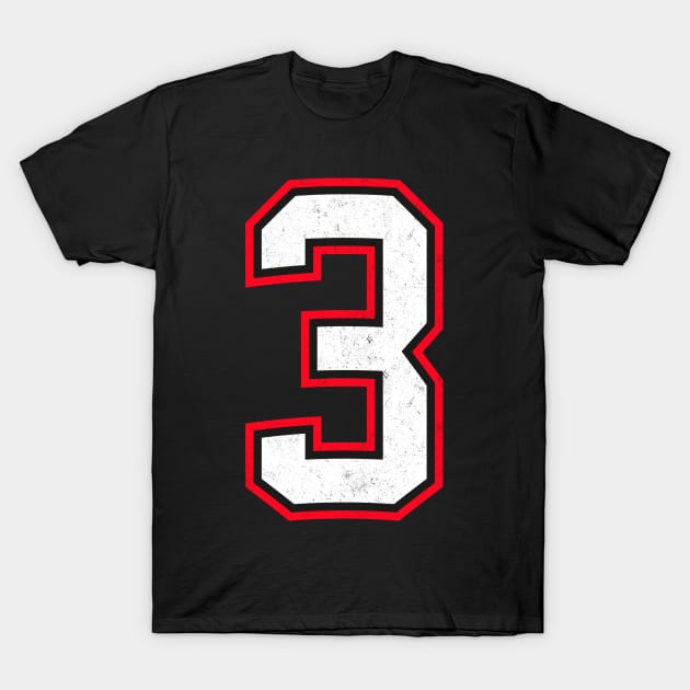 Number Three 3 T-Shirt by cowyark rubbark